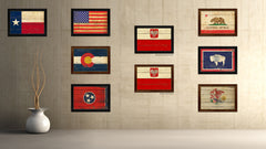 Poland Country Flag Vintage Canvas Print with Brown Picture Frame Home Decor Gifts Wall Art Decoration Artwork