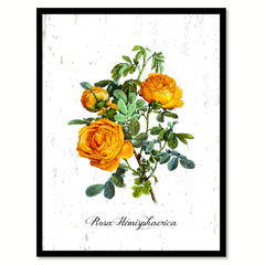 Yellow Rose Flower Canvas Print with Picture Frame Floral Home Decor Wall Art Living Room Decoration Gifts