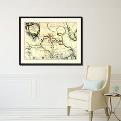 North East Canada & Greenland Vintage Antique Map Wall Art Home Decor Gift Ideas Canvas Print Custom Picture Frame