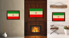Iran Country Flag Vintage Canvas Print with Brown Picture Frame Home Decor Gifts Wall Art Decoration Artwork