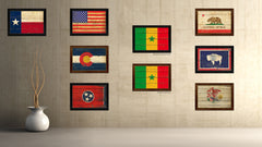 Senegal Country Flag Vintage Canvas Print with Black Picture Frame Home Decor Gifts Wall Art Decoration Artwork