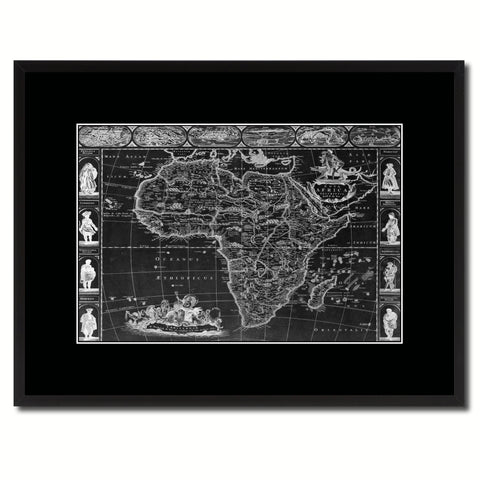 Africa Vintage Sepia Map Canvas Print, Picture Frame Gifts Home Decor Wall Art Decoration