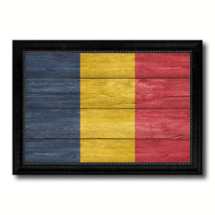 Chad Country Flag Texture Canvas Print with Black Picture Frame Home Decor Wall Art Decoration Collection Gift Ideas