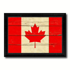 Canada Country Flag Vintage Canvas Print with Black Picture Frame Home Decor Gifts Wall Art Decoration Artwork
