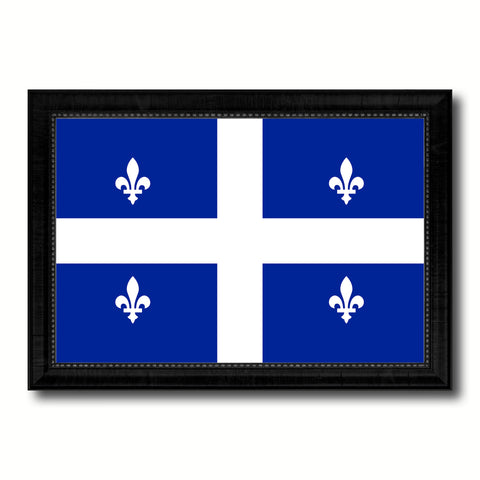 Quebec City Canada Flag Canvas Print Black Picture Frame