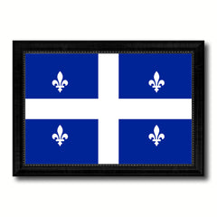 Quebec City Canada Flag Canvas Print Black Picture Frame