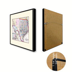 Texas Vintage Antique Map Wall Art Home Decor Gift Ideas Canvas Print Custom Picture Frame