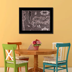 Japan Vintage Vivid Sepia Map Canvas Print, Picture Frames Home Decor Wall Art Decoration Gifts