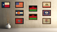 Malawi Country Flag Vintage Canvas Print with Brown Picture Frame Home Decor Gifts Wall Art Decoration Artwork