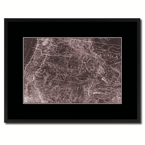 Us Pacific Northwest Vintage Vivid Sepia Map Canvas Print, Picture Frames Home Decor Wall Art Decoration Gifts