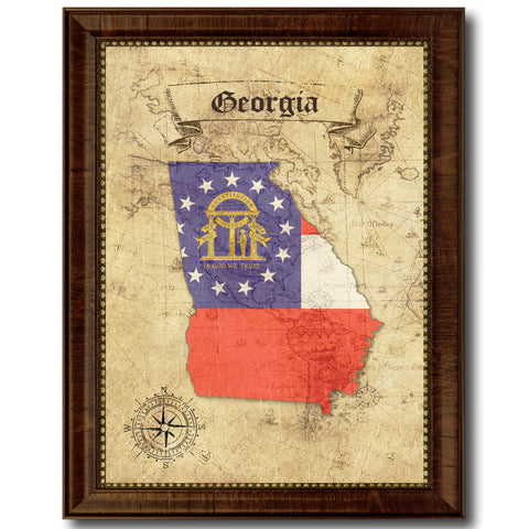 Georgia State Vintage Map Home Decor Wall Art Office Decoration Gift Ideas