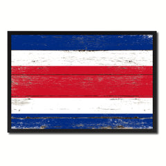 Costa Rica Country National Flag Vintage Canvas Print with Picture Frame Home Decor Wall Art Collection Gift Ideas