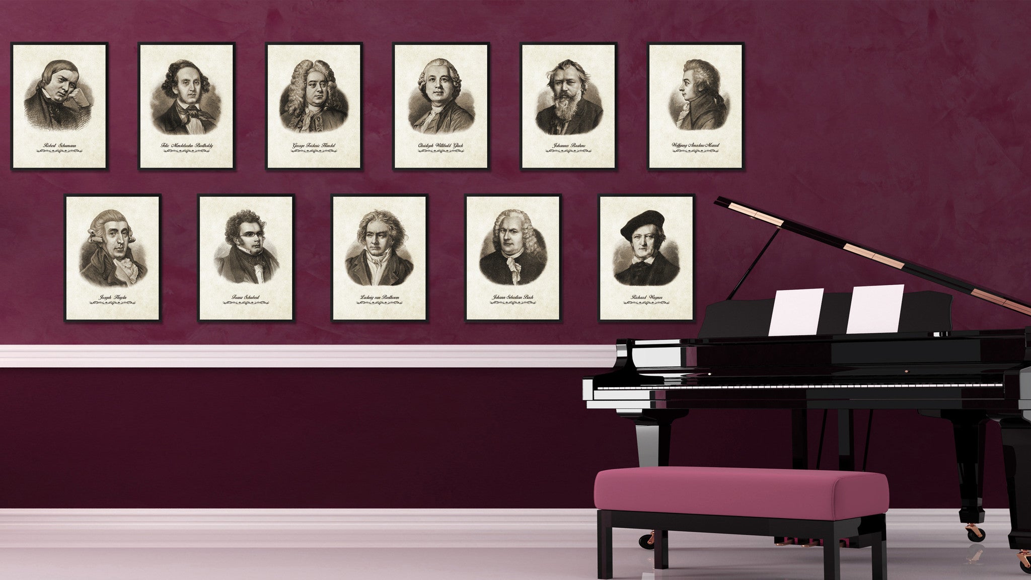Schumann Musician Canvas Print Pictures Frames Music Home Décor Wall Art Gifts
