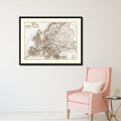 Ancient Europe Vintage Sepia Map Canvas Print, Picture Frame Gifts Home Decor Wall Art Decoration