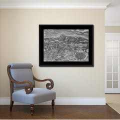 Germany Bavaria Vintage Monochrome Map Canvas Print, Gifts Picture Frames Home Decor Wall Art