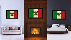 Italy War Eagle Italian Flag Vintage Canvas Print with Black Picture Frame Home Decor Wall Art Decoration Gift Ideas