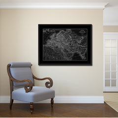 Europe In The Middle Ages Crusades Vintage Monochrome Map Canvas Print, Gifts Picture Frames Home Decor Wall Art