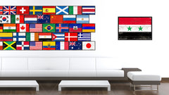 Syria Country National Flag Vintage Canvas Print with Picture Frame Home Decor Wall Art Collection Gift Ideas