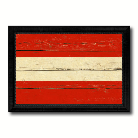 Costa Rica Country Flag Texture Canvas Print with Brown Custom Picture Frame Home Decor Gift Ideas Wall Art Decoration