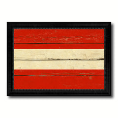 Austria Country Flag Vintage Canvas Print with Black Picture Frame Home Decor Gifts Wall Art Decoration Artwork