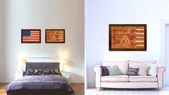 Republic of Venice City Italy Country Texture Flag Canvas Print Brown Picture Frame