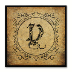 Alphabet Y Brown Canvas Print Black Frame Kids Bedroom Wall Décor Home Art