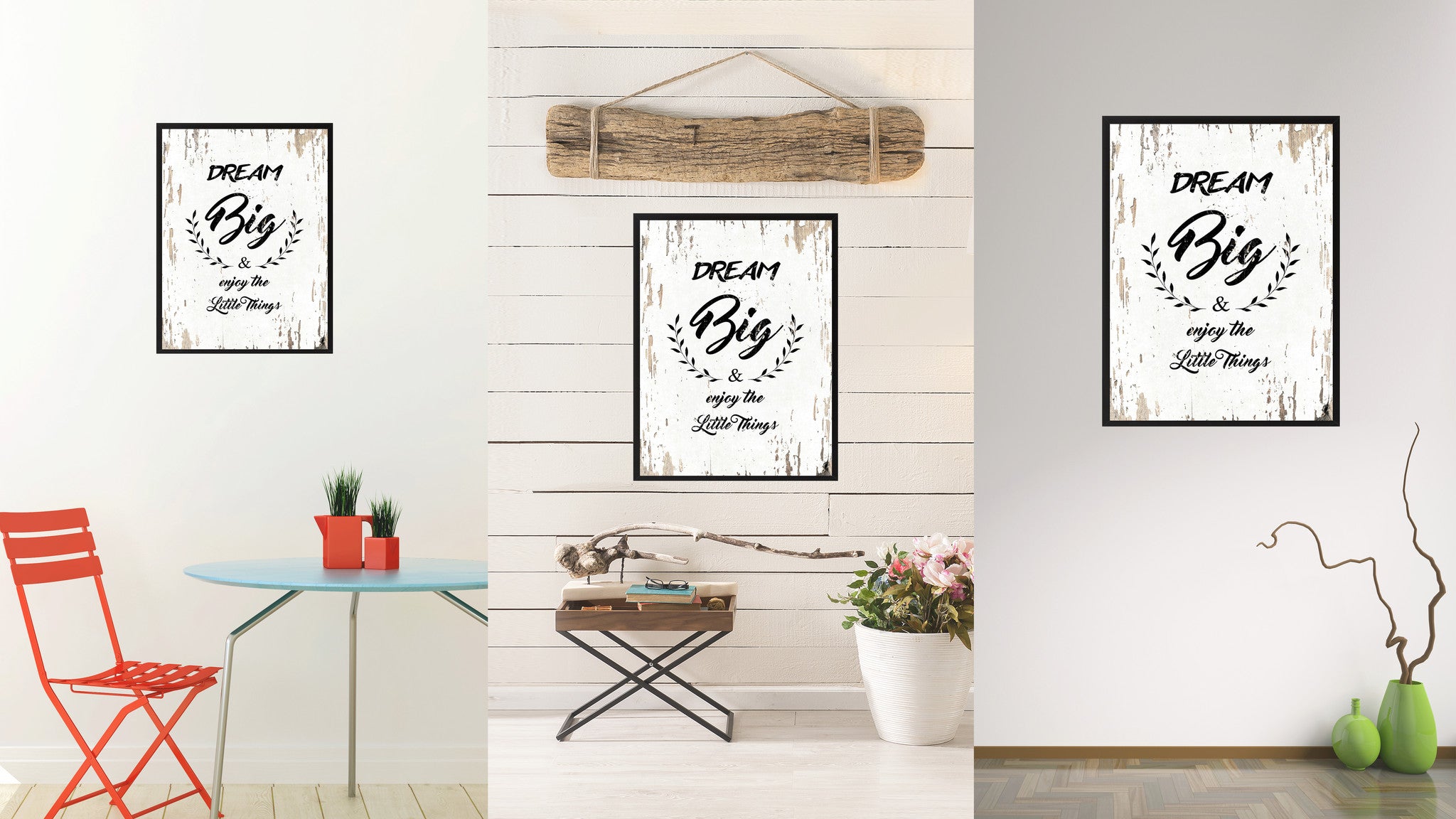Dream big & enjoy the little things Inspirational Quote Saying Gift Ideas Home Decor Wall Art