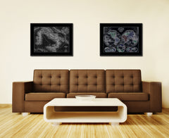 Italy Rome Vintage Monochrome Map Canvas Print, Gifts Picture Frames Home Decor Wall Art
