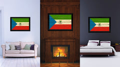 Equatorial Guinea Country Flag Vintage Canvas Print with Black Picture Frame Home Decor Gifts Wall Art Decoration Artwork