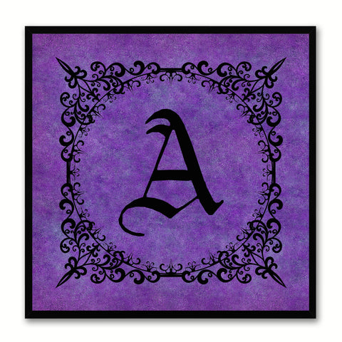 Alphabet C Purple Canvas Print Black Frame Kids Bedroom Wall Décor Home Art