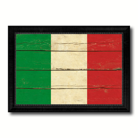 Italy Country Flag Vintage Canvas Print with Black Picture Frame Home Decor Gifts Wall Art Decoration Artwork