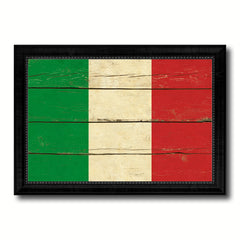 Italy Country Flag Vintage Canvas Print with Black Picture Frame Home Decor Gifts Wall Art Decoration Artwork