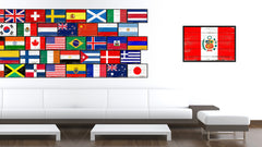 Peru Country National Flag Vintage Canvas Print with Picture Frame Home Decor Wall Art Collection Gift Ideas