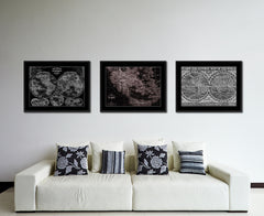Greece Vintage Vivid Sepia Map Canvas Print, Picture Frames Home Decor Wall Art Decoration Gifts