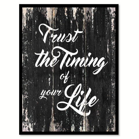 Trust the timing of your life 1 Motivational Quote Saying Canvas Print with Picture Frame Home Decor Wall Art