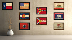 St Louis City Missouri State Vintage Flag Canvas Print Black Picture Frame