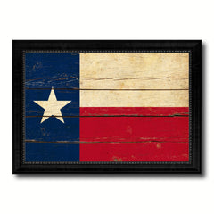 Texas State Vintage Flag Canvas Print with Black Picture Frame Home Decor Man Cave Wall Art Collectible Decoration Artwork Gifts