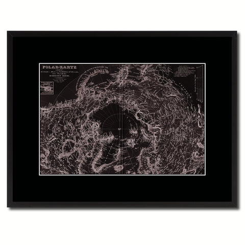 North Pole Stieler Vintage Vivid Sepia Map Canvas Print, Picture Frames Home Decor Wall Art Decoration Gifts