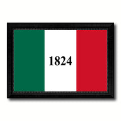 Texas 1824 ALAMO Historical Battle Military Flag Canvas Print Black Picture Frame Gifts Home Decor Wall Art