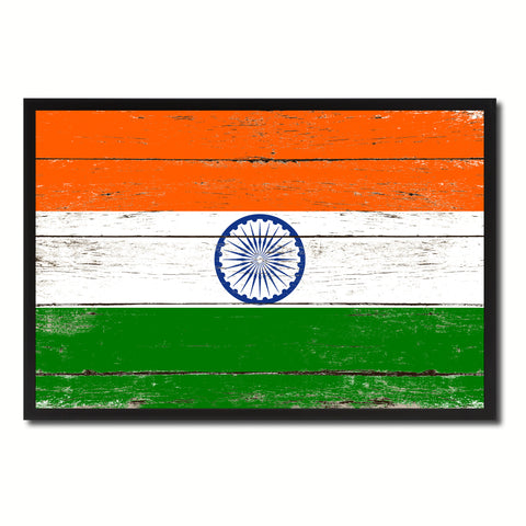 India Country National Flag Vintage Canvas Print with Picture Frame Home Decor Wall Art Collection Gift Ideas