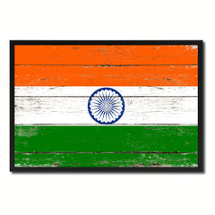 India Country National Flag Vintage Canvas Print with Picture Frame Home Decor Wall Art Collection Gift Ideas
