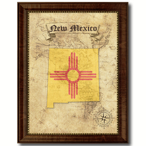 New Mexico State Flag Canvas Print with Custom Black Picture Frame Home Decor Wall Art Decoration Gifts