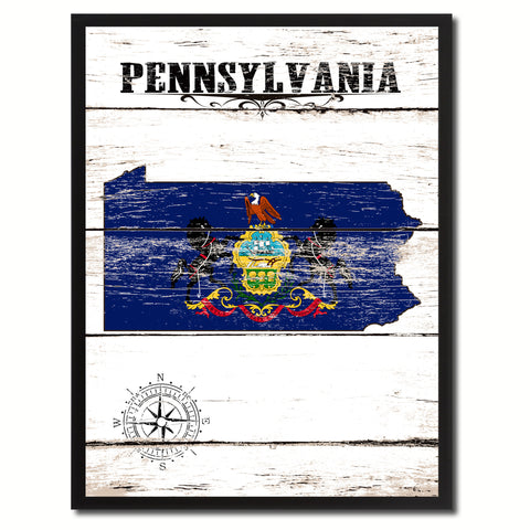 Pennsylvania State Flag Gifts Home Decor Wall Art Canvas Print Picture Frames