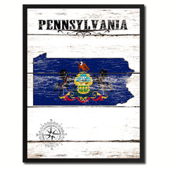Pennsylvania State Flag Gifts Home Decor Wall Art Canvas Print Picture Frames