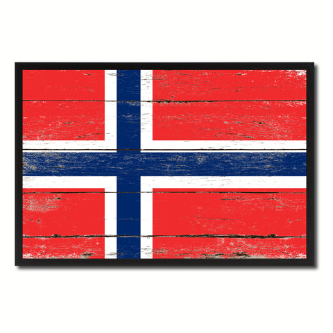 Norway Country National Flag Vintage Canvas Print with Picture Frame Home Decor Wall Art Collection Gift Ideas