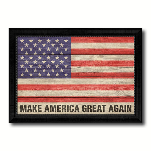 The Pledge of Allegiance American USA Flag Vintage Canvas Print with Black Picture Frame Home Decor Wall Art Decoration Gift Ideas