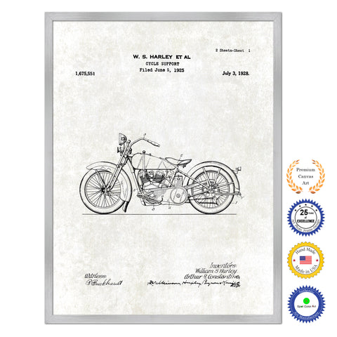 1928 Cycle Support Old Patent Art Print on Canvas Custom Framed Vintage Home Decor Wall Decoration Great for Gifts