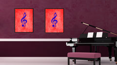 Treble Music Red Canvas Print Pictures Frames Office Home Décor Wall Art Gifts