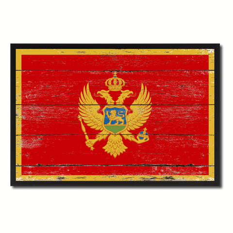 Montenegro Country National Flag Vintage Canvas Print with Picture Frame Home Decor Wall Art Collection Gift Ideas