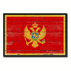 Montenegro Country National Flag Vintage Canvas Print with Picture Frame Home Decor Wall Art Collection Gift Ideas